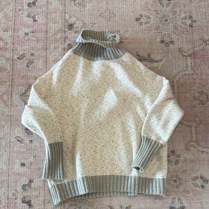 Goodnight Macaroon Cream and Gray Turtleneck Sweater